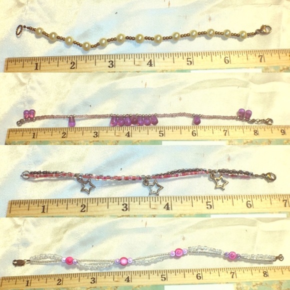 Set of 4 bracelets with sterling silver hardware - Picture 2 of 6